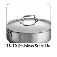 Tramontina Prima 5 Quart 18/10 Stainless Steel Tri-Ply Base Covered Casserole N4