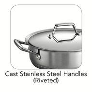 Tramontina Prima 5 Quart 18/10 Stainless Steel Tri-Ply Base Covered Casserole N9