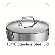 Tramontina Prima 5 Quart 18/10 Stainless Steel Tri-Ply Base Covered Casserole N10
