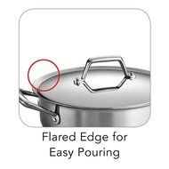 Tramontina Prima 5 Quart 18/10 Stainless Steel Tri-Ply Base Covered Casserole N11