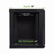 Navepoint 9U Deluxe IT Wallmount Cabinet Enclosure 19-Inch Server Network Rack With Locking Glass Door 16-Inches... N2