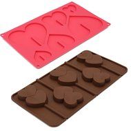 Bystar Silicone Ice Pop Molds, Ice Pop Maker,3D Heart Shape Ice Mold(Pack of 2)