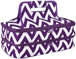 Ever Moda Casserole Tote Bag, Zig Zag Chevron (Purple)