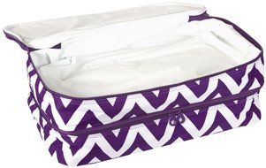 Ever Moda Casserole Tote Bag, Zig Zag Chevron (Purple) N2