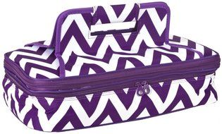 Ever Moda Casserole Tote Bag, Zig Zag Chevron (Purple) N4