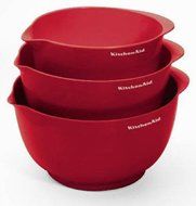 KitchenAid KC175OSERA 3 Piece Red 3 Mixing Bowl Set