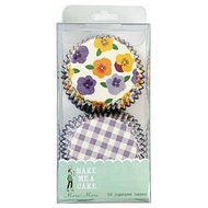 Meri Meri Pansies and Gingham Cupcake Cases, 48-Pack