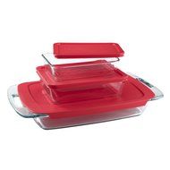 Pyrex Easy Grab 6-Piece Glass Bakeware and Food Storage Set N2