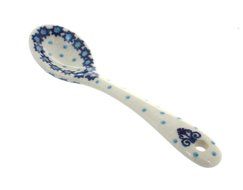 Polish Pottery Winter Wonderland Sugar Spoon