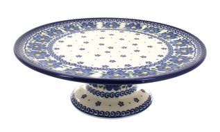 Polish Pottery Spring Blossom Pedestal Cake Plate