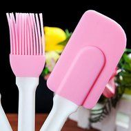 Silicone Cream Spatula Cream Brush Baking Oil Brush Mixing Shovel Butter Scraper Flour Scrapers 3Pc/Set N6