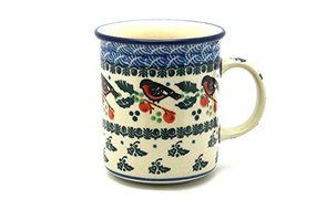 Polish Pottery Mug - Straight Sided - Red Robin