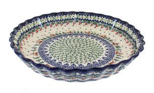 Polish Pottery Reindeer Delight Pie Plate