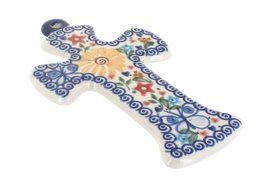 Polish Pottery Butterfly Cross