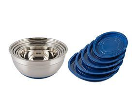 Bloomsbury Home 5pc Mixing Bowl Set - Non-Slip Silicone Base with Silicone Covers