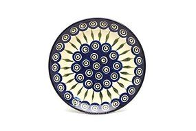 Polish Pottery Plate - Salad/Dessert (7 3/4") - Peacock