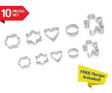 Cookie Cutters 15 PIECE SET by Immys - HIGH QUALITY Biscuit Cutter Set With FREE RECIPE - Create Perfect Shaped... N9