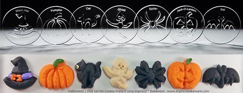 Halloween 7 Disk Set for Cookie Presses (SIZE M disks for presses that came with METAL disks)