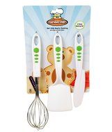 Curious Chef 3 Piece Baking Tool Set, Child, Green/White