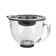 Tilt-Head Glass Bowl with Measurement Markings &amp; Lid, For Kitchen 5-Qt