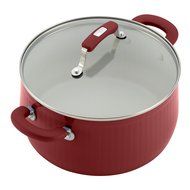 Paula Deen Savannah Collection Aluminum Nonstick 5.5-Quart Covered Casserole, Red N4