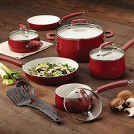 Paula Deen Savannah Collection Aluminum Nonstick 5.5-Quart Covered Casserole, Red N7