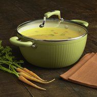 Paula Deen Savannah Collection Aluminum Nonstick 5.5-Quart Covered Casserole, Red N11