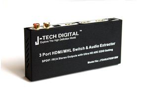 J-Tech Digital &reg; HDMI 1.4 Switch Switcher Box Selector 3 In 1 Out HDMI Audio Extractor Splitter with Optical SPDIF...