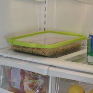 Anchor Hocking 3-Quart Glass Baking Dish with Green TrueFit Lid N5