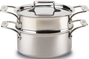 All-Clad BD55303 D5 Brushed 18/10 Stainless Steel 5-Ply Bonded Dishwasher Safe Casserole with Lid and Steamer...