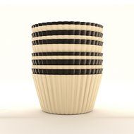 Simple Home Creations Nonstick Silicone Muffin Cups 12 Standard Cupcake Size Cup Cream &amp; Brown N2