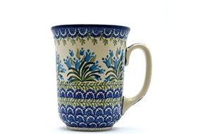 Polish Pottery Mug - 16 oz. Bistro - Blue Bells