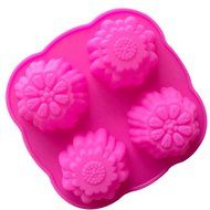 Always Your Chef Reusable Silicone Flowers Shaped Handmade Mooncake Baking Molds Soap DIY Molds, Random Colors N2