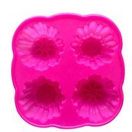 Always Your Chef Reusable Silicone Flowers Shaped Handmade Mooncake Baking Molds Soap DIY Molds, Random Colors N3