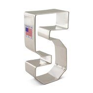 Ann Clark 3-Inch Number &quot;5&quot; Cookie Cutter | Tin-Plated Steel | Dishwasher Safe | Measures 3&quot; L x 3&quot; W | Made in...