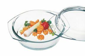 Simax Glassware 6026/6036 Round Casserole Pan with Lid, 2-Quart
