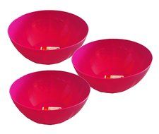 Set of 3 Click Home Design Large Blue 10" x 4.25" Serving and Mixing Bowls 135 Fluid Oz (3, Blue) N2
