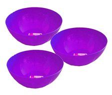 Set of 3 Click Home Design Large Blue 10" x 4.25" Serving and Mixing Bowls 135 Fluid Oz (3, Blue) N6