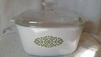 Vintage Corning Ware Green Medallion Casserole W/lid 3 Quart