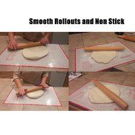 Lasten Pastry Scraper and Wooden Rolling Pin Set, 6.3" x 4.7" Stainless Steel Pastry Cutter, Professional 15"... N6