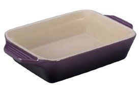 Le Creuset Stoneware Rectangular Dish, 7 by 5-Inch, Cassis
