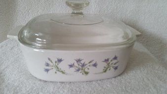 Vintage Corningware Blue Dusk Flowers 2 Liter Casserole Dish A-2-b with Lid