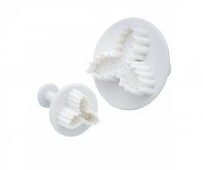 OOOUSE Set of 2pcs Three Leaf Holly plunger Cutter cake decorating fondant embossing tool