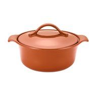 Anolon Vesta Stoneware 2-1/2-Quart Round Casserole, Paprika Red N7