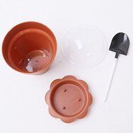 Astra shop 10 PCS Flower Potted Shape Jelly Cake Yogurt Mousse Cups with Lid and Shovel(caramel ) N3