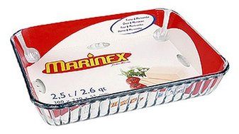 Marinex Rectangular Glass Fluted Baking Dish, 11-3/4" x 9" x 2-1/8"
