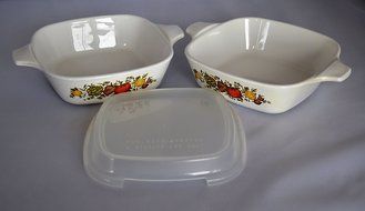 Set of 4 - Vintage Corning Ware " Spice of Life " Individual Casseroles - P-41-B 1 3/4 Cup Petites