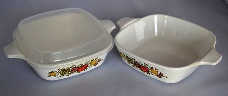 Set of 4 - Vintage Corning Ware " Spice of Life " Individual Casseroles - P-41-B 1 3/4 Cup Petites N2