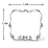 gloednApple 3pcs Decorating Plaque Frame Stainless Steel Biscuit Cookie Cutter Fondant Cake Mold Mould Set
