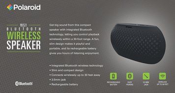 Polaroid PBT571BK Universal Wireless Bluetooth Speaker (Black) N2